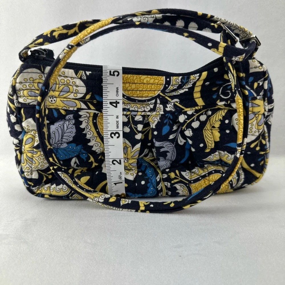 Retired Vera Bradley Blue and Yellow Patterned Shoulder Bag